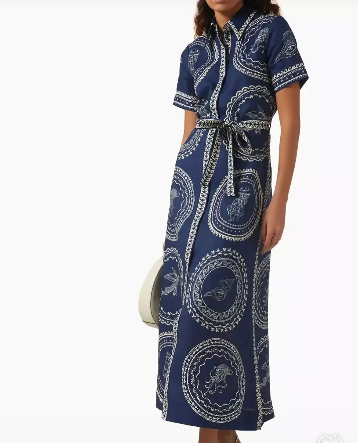 Alemais Linen Open Waist Cinched Dress