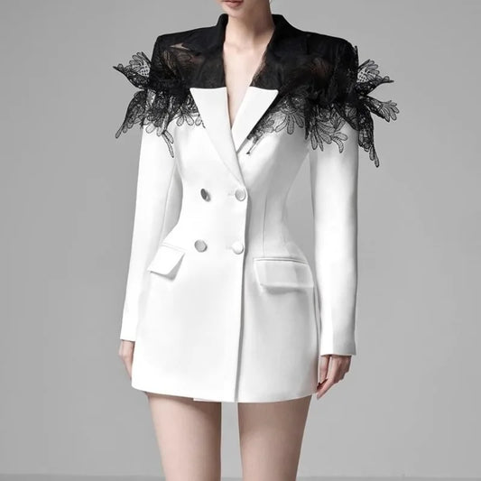 3D Splicing Stand out Blazer Dress Premium