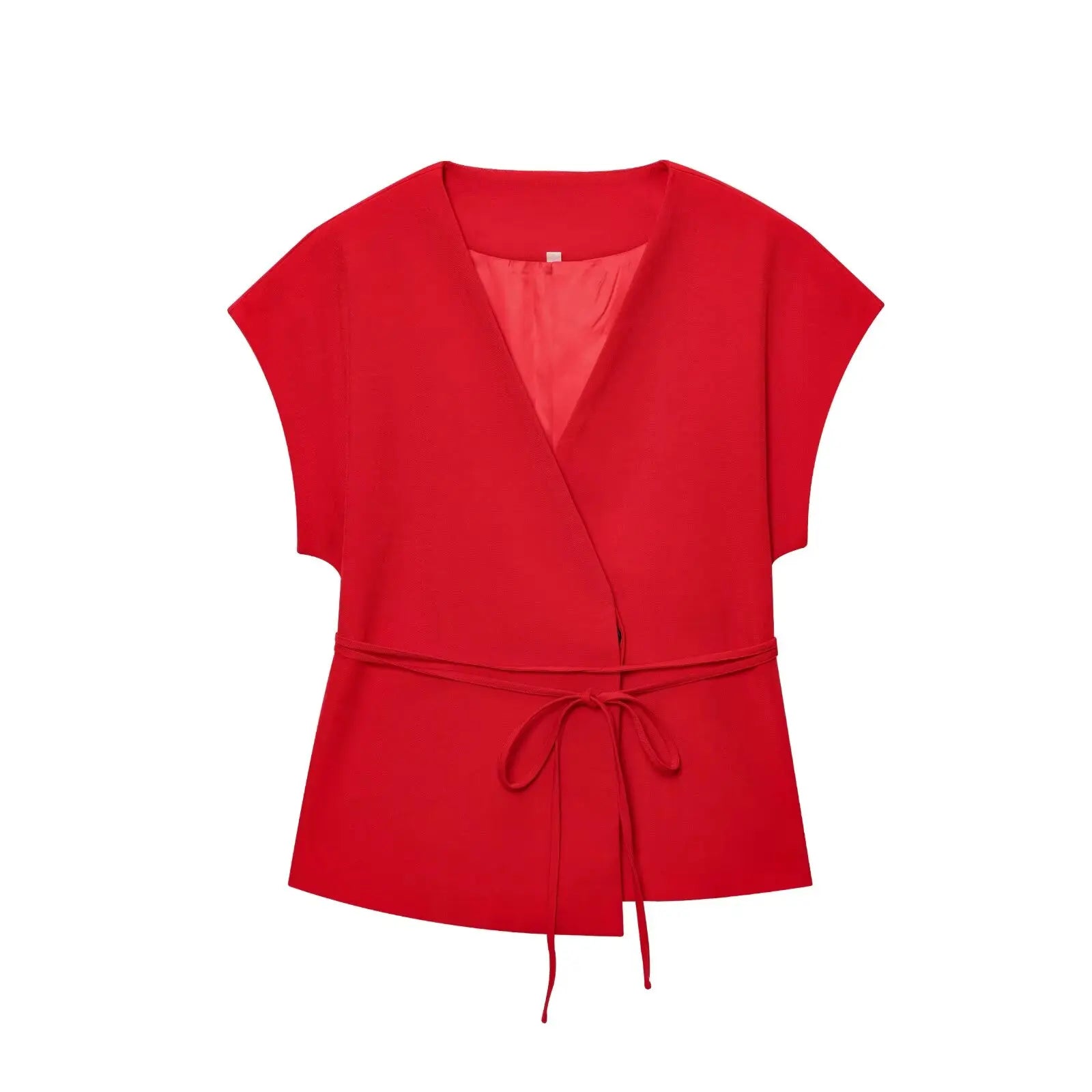 V-Neck Wrap Belted Pants Sets