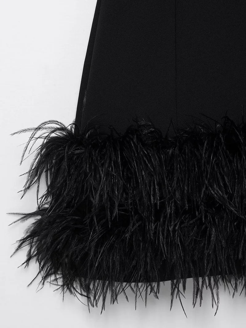 Feather Mini Dress - Shellss