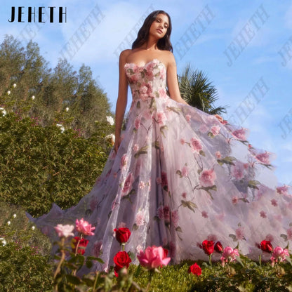 Pink Floral Net Dress