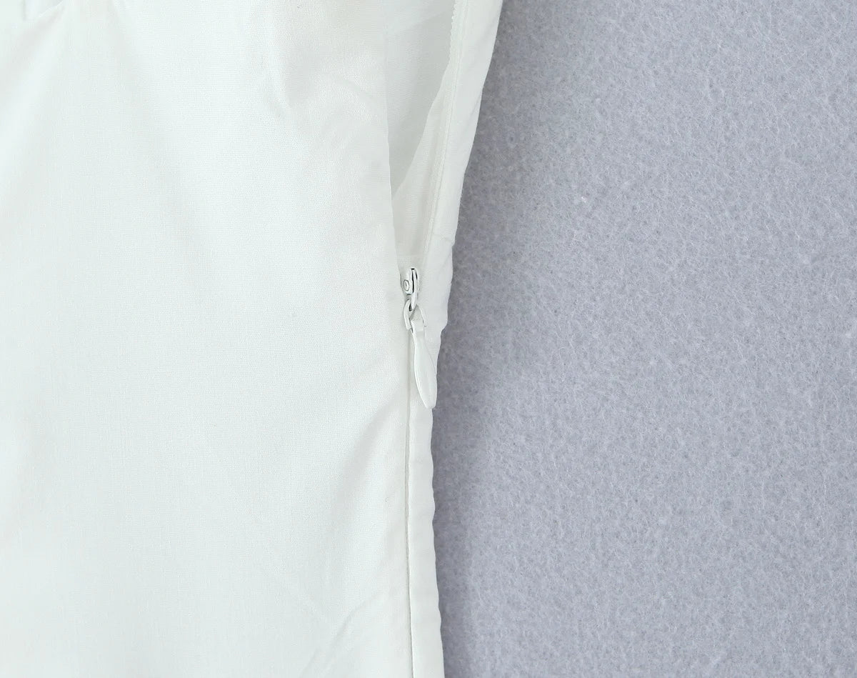 Summer Autumn Irregular Strapl Long Dr Women's Pure Color Svel ter Ne Gown French Sle Waist Cinched A-Line... - Shellss