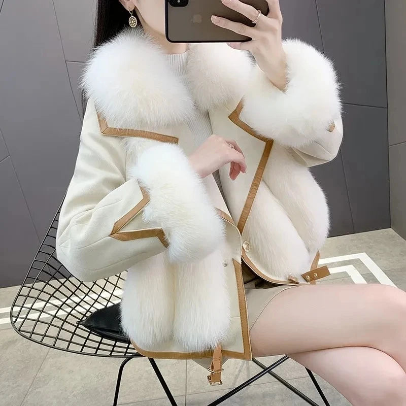 Women's Short Faux Coat Autumn Winter Imitation