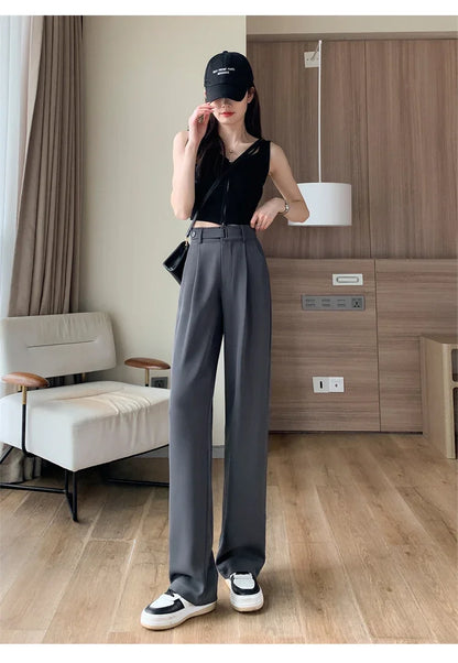 High Waist Suit Wide Leg Loose Trousers