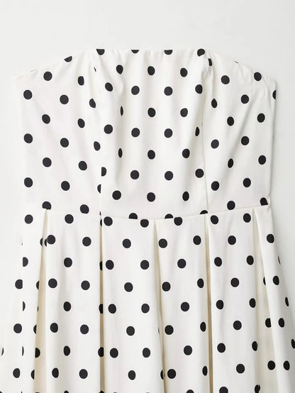 1 Backless Polka Dot A-line Strapless