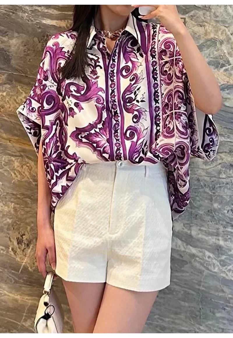 Dolce summer purple blouse