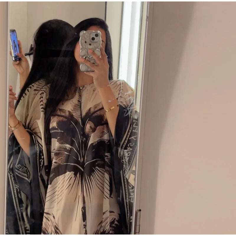 Posh Kaftan Palm Flamingo - Shellss