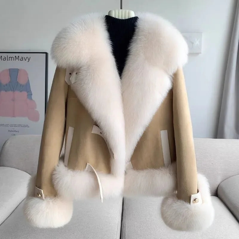 Fashion Imitation Fox Fur Grass Coat Women's Short 2 - Shellss