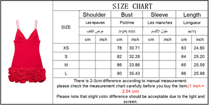 Red 3D Flower Party Mini Dress