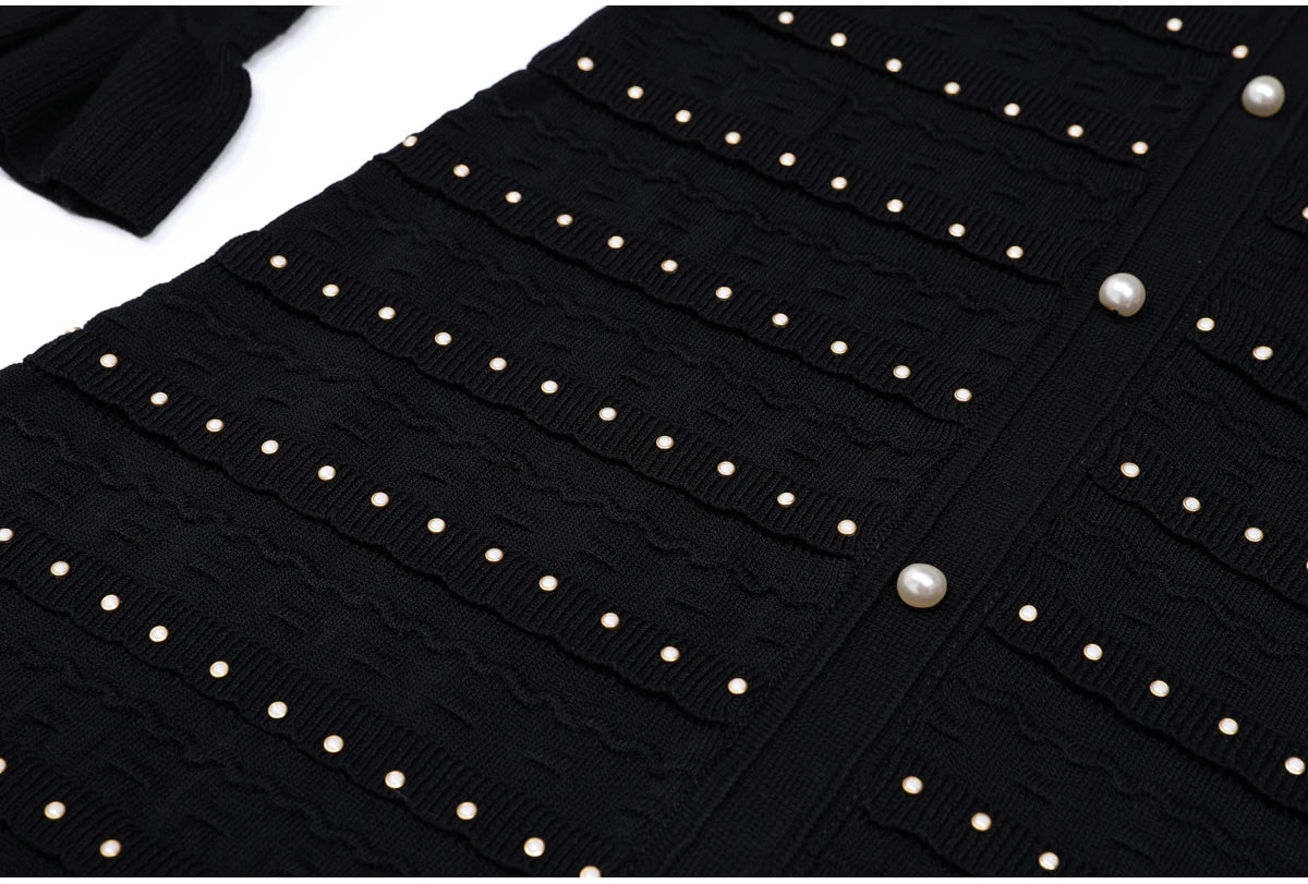 sandro Pearls embellished Skirt & Cardigan