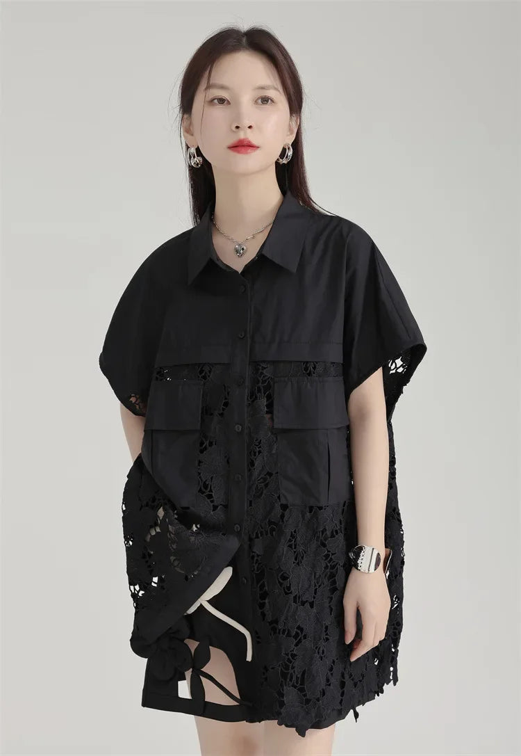 Lace Embroidery Shirt