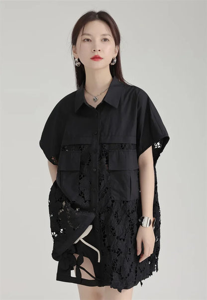 Lace Embroidery Shirt
