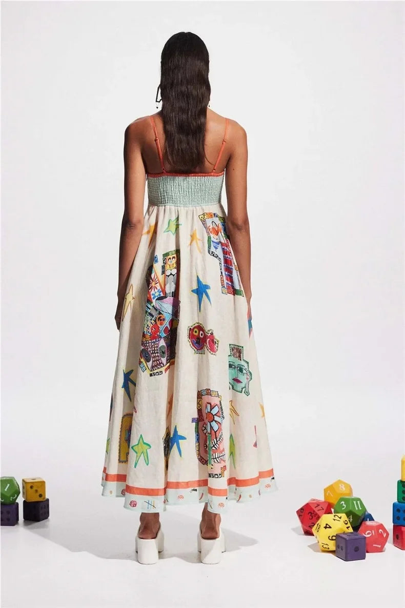 New Hot Sale of the Season – Printed Linen Maxi Dress (in 9 Colors)
