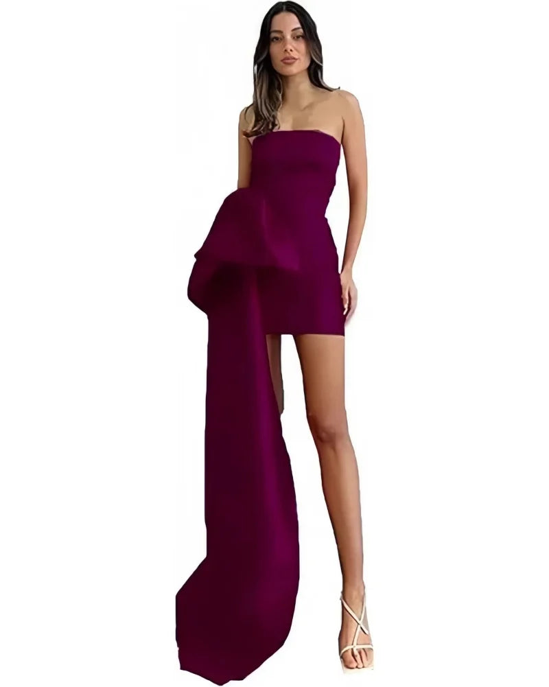 Satin party Dresses Short A Line