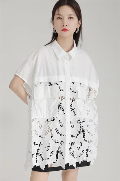 Lace Embroidery Shirt