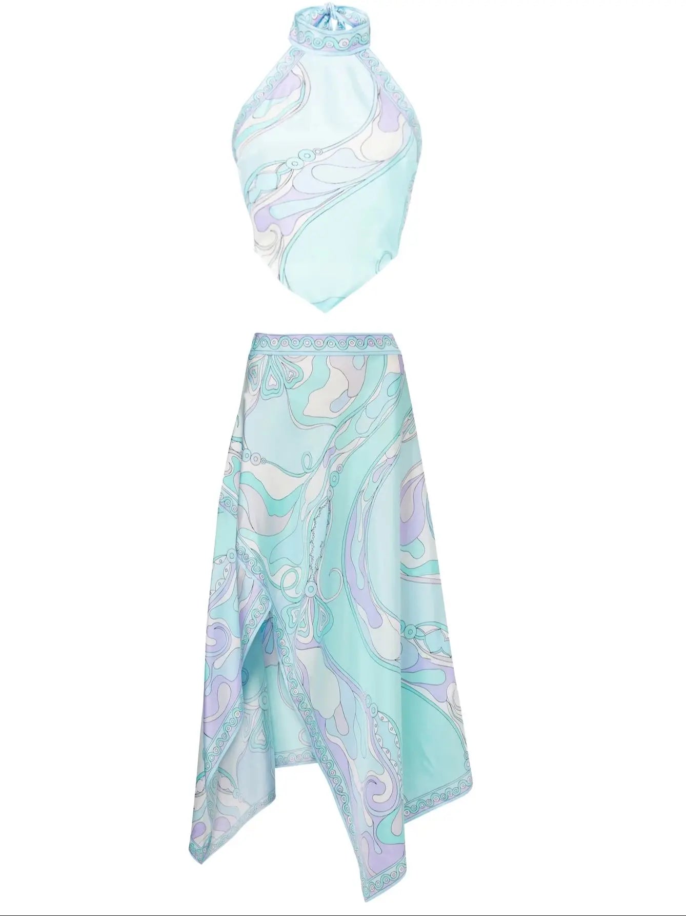 Pucci Skirt Halter Top Set