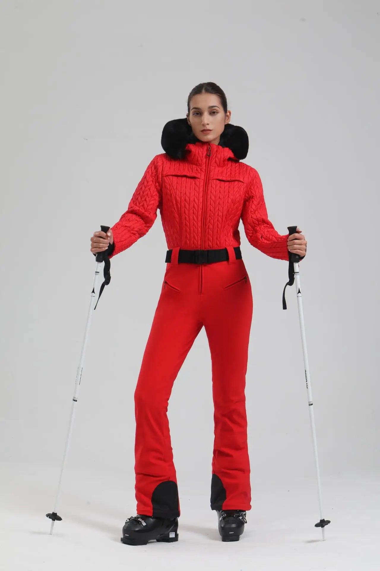 One-Piece Ski Suit Thickened Thermal Overalls Snowboard Jacket Jumpsuits Slim Fitting Ski Set Wind Proof Waterproof