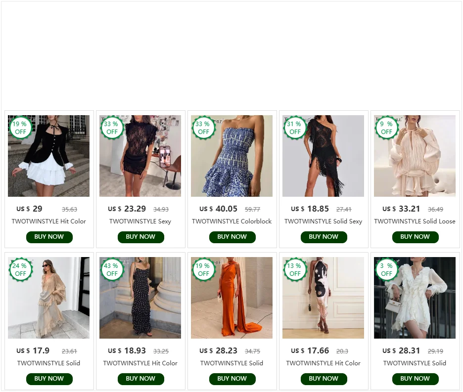 TWOTWINSTYLE Solid Slimming Fashion Dresses for Women Strapless Sleeveless Patchwork Sequins Midi Split Dress Female Clothing