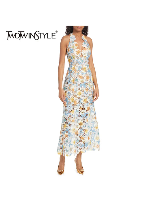 V Neck Midi Printed