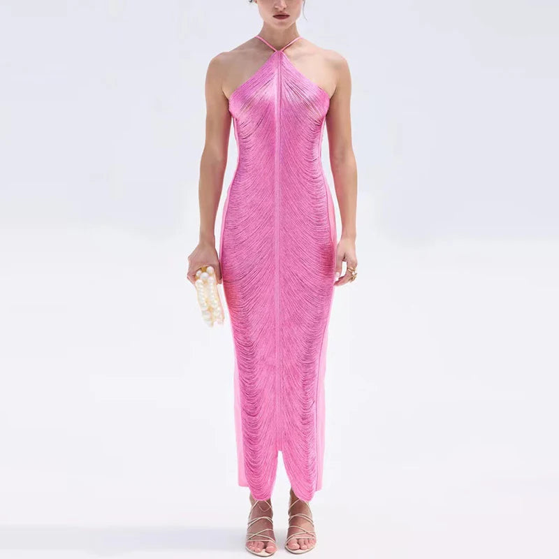 Metallic Fringe Golden white pink black Party