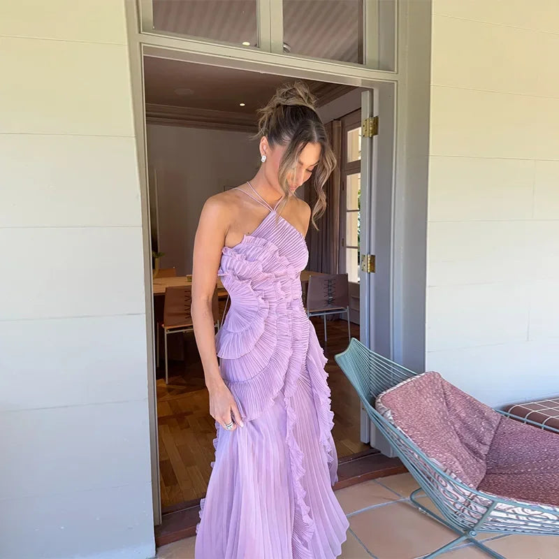 Ruffle Backless Dresses