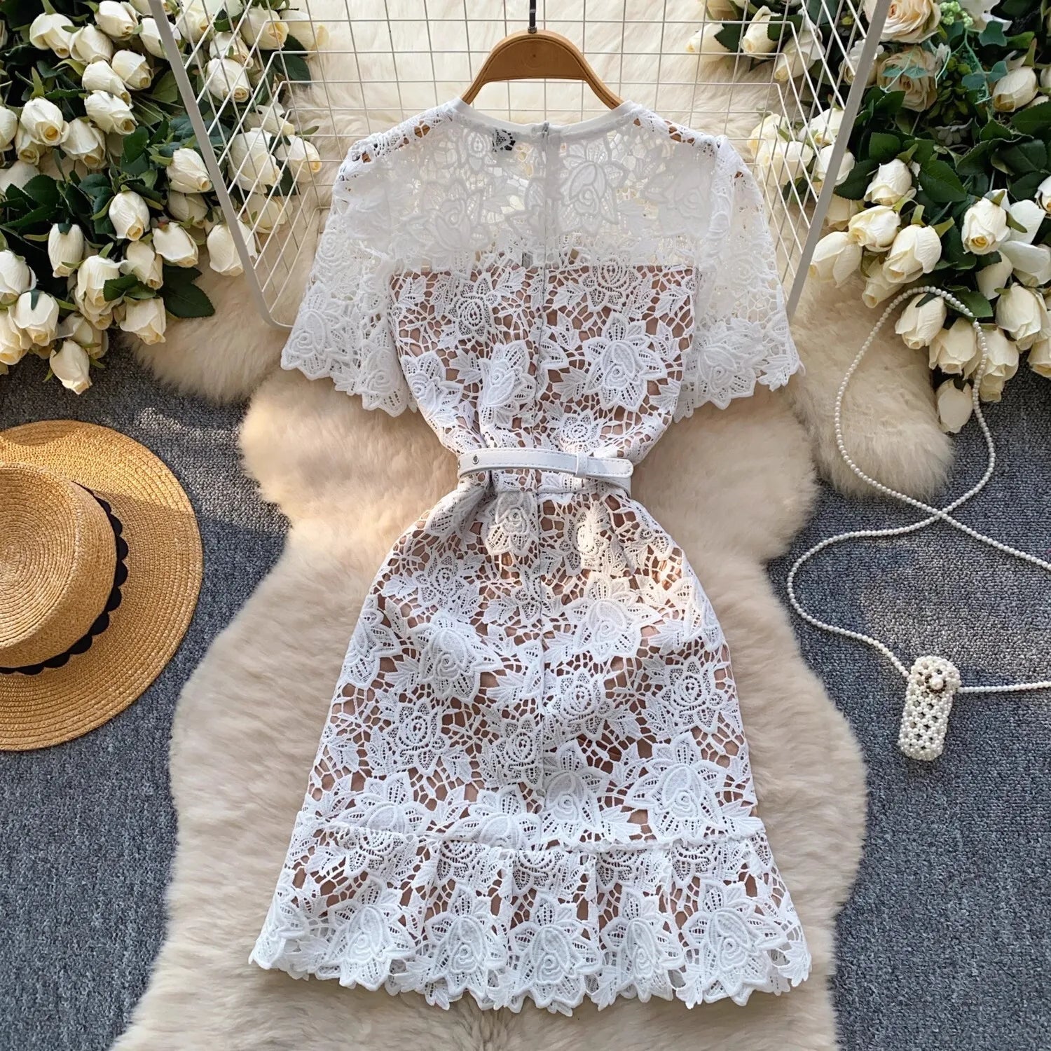 Lace Embroidery Fishtail Party Dresses