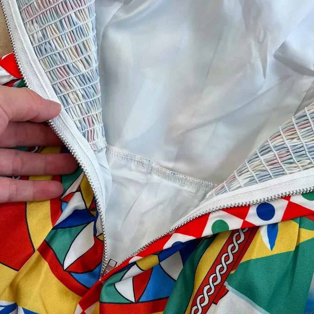 Multicolor Dolce Print Yellow Long Dress