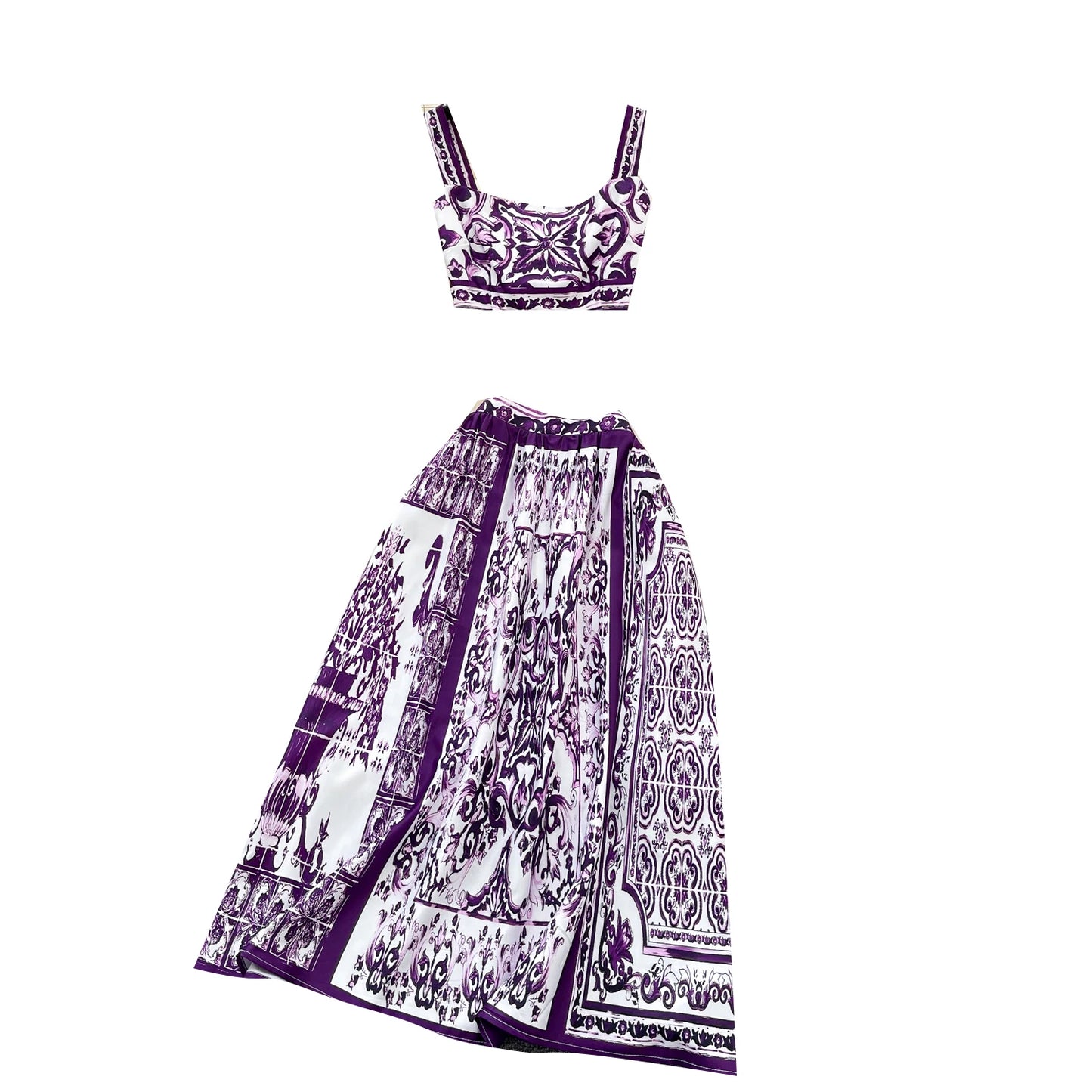 Crop Top Dolce Skirts Set