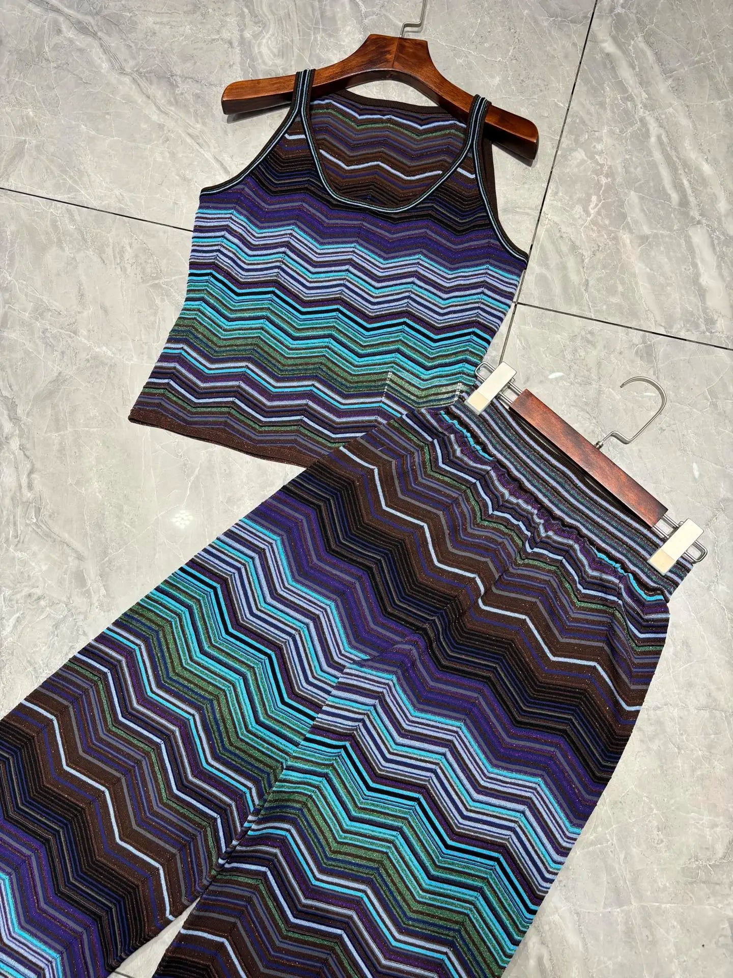 Missoni Chevron Metallic Pants Set