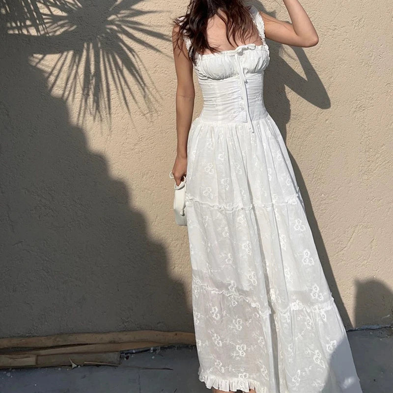 Mesh Ruched Halter Midi