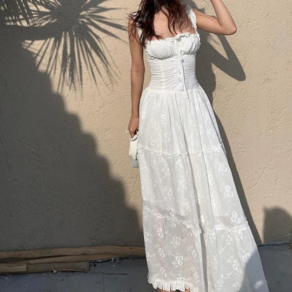 Mesh Ruched Halter Midi