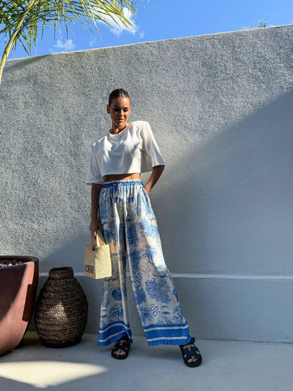 Bohemian Wide Leg Casual Pants