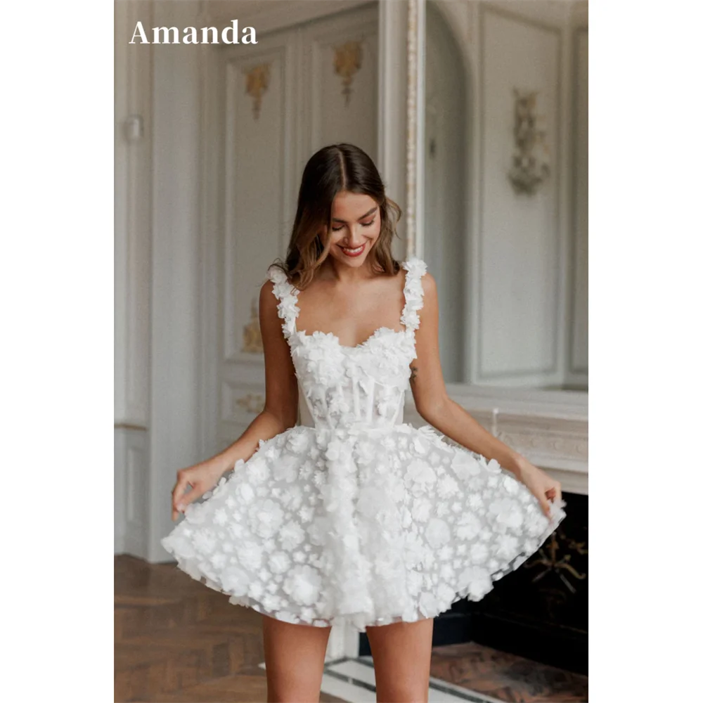 Amanda Customized White Mini Prom Dresses