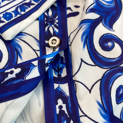 Spring Retro Blue White Red Dolce Dress