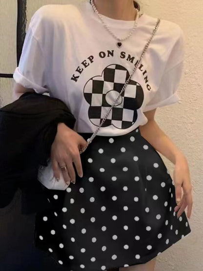 Victorian Polka Dot High Waist Puffy Skirt