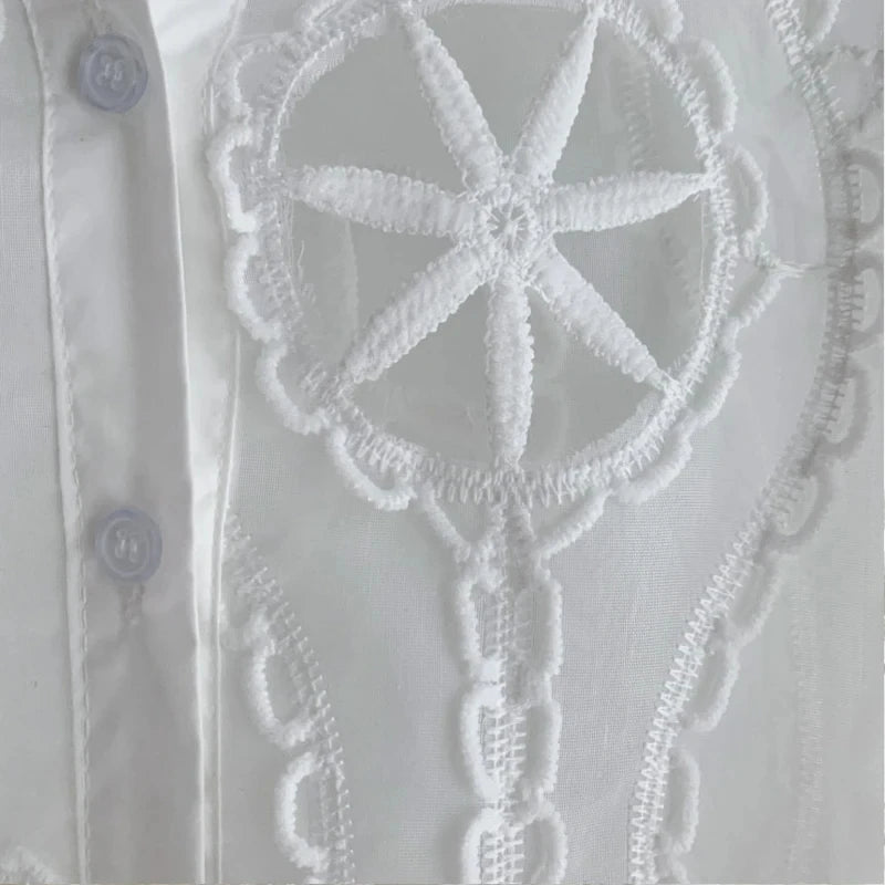 Embroidery lace royal lake como Shirt