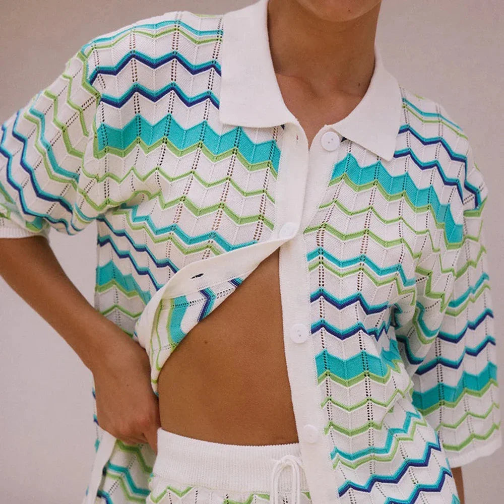 1 Knit Summer zig zag pattern set