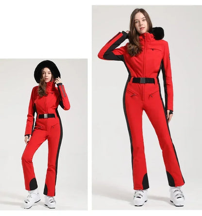 New Winter One-Piece Skiing Suit Thickened Slim Fitting Overalls Thermal Snowboard Jacket Jumpsuit Wind Proof Waterproof Ski Set