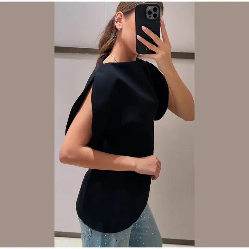Asymmetrical puff Zara top