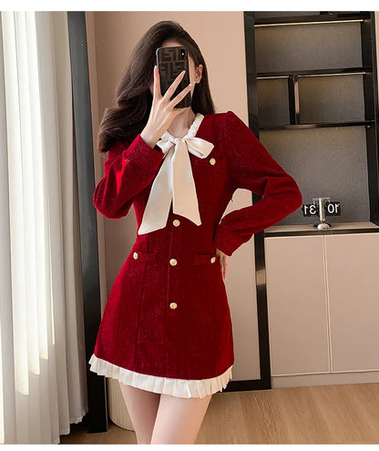 Luxury Burgandy red Velvet Dress