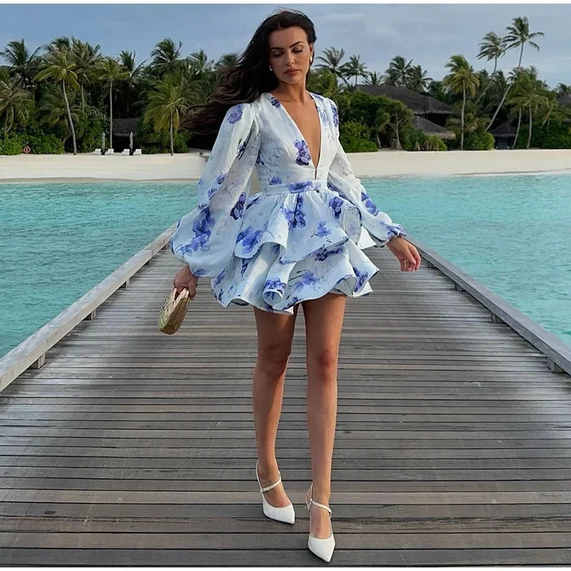 Printed ruffle Mini – Summer Muse - Shellss