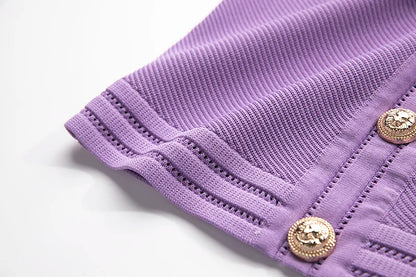 Lavender Gold Buttoned Mini