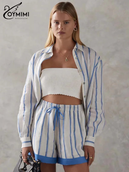 2 Pieces Striped shorts Set