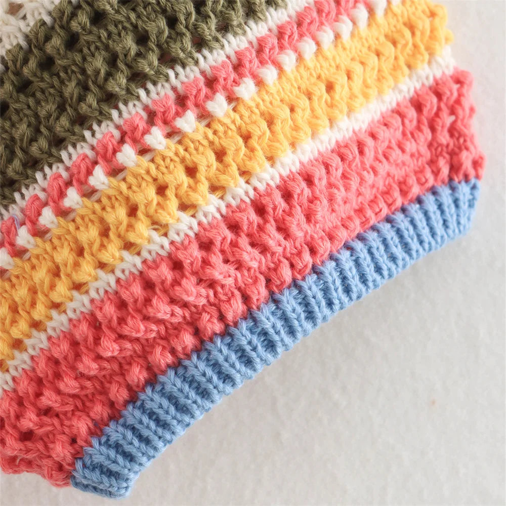 Striped Knit Colorful Set