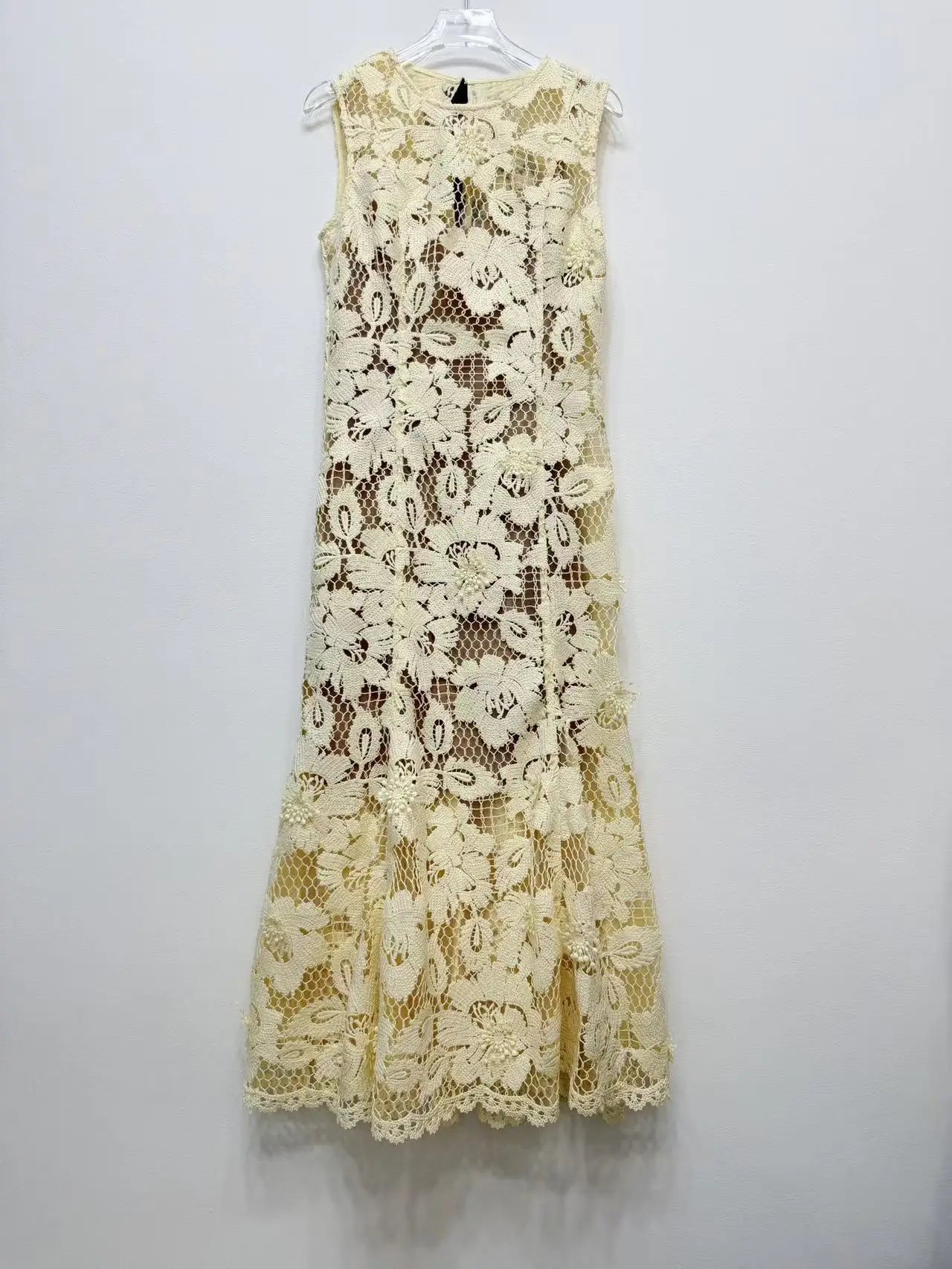 Yellow Flower Lace Dress
