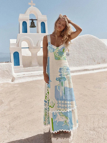 Greece Summer Dress back tie
