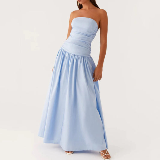 Elegant Strapless Maxi Tube Dress Mango vibes