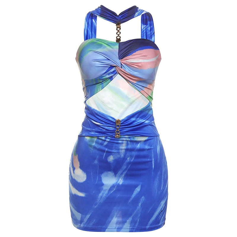 Colorful Mini cut out Dress
