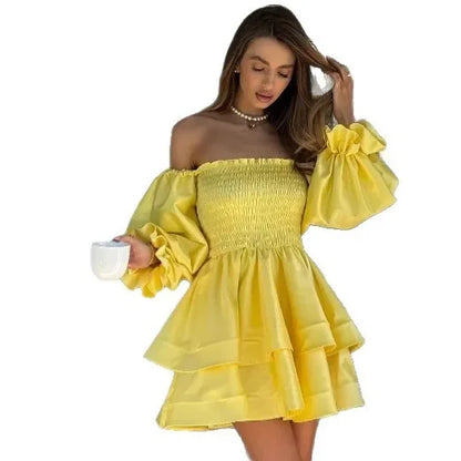 Off Shoulder Mini Dress Sexy Spicy