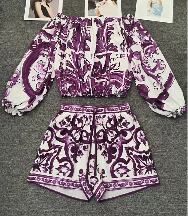 Purple Dolce Shorts & Set - Shellss